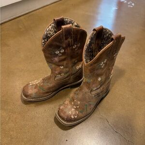 Smoky Mountain Little Girls’ Floralie Western Boots — Square toe